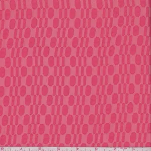 Watermelon Red Oval/Dash Jacquard Chiffon Fabric