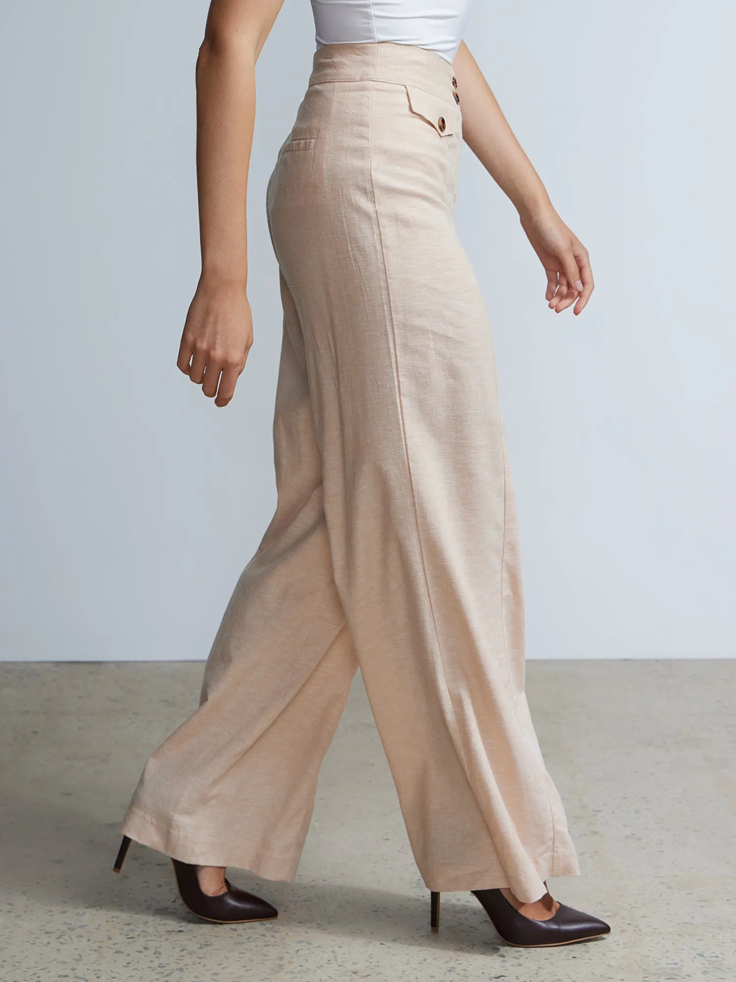 Wide Leg Linen Pant