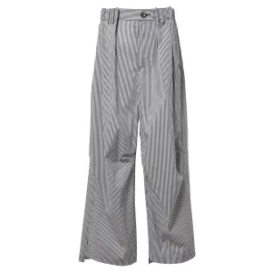 WIDE LEGGED ELASTICATED TROUSERS / BLACK/WHITE