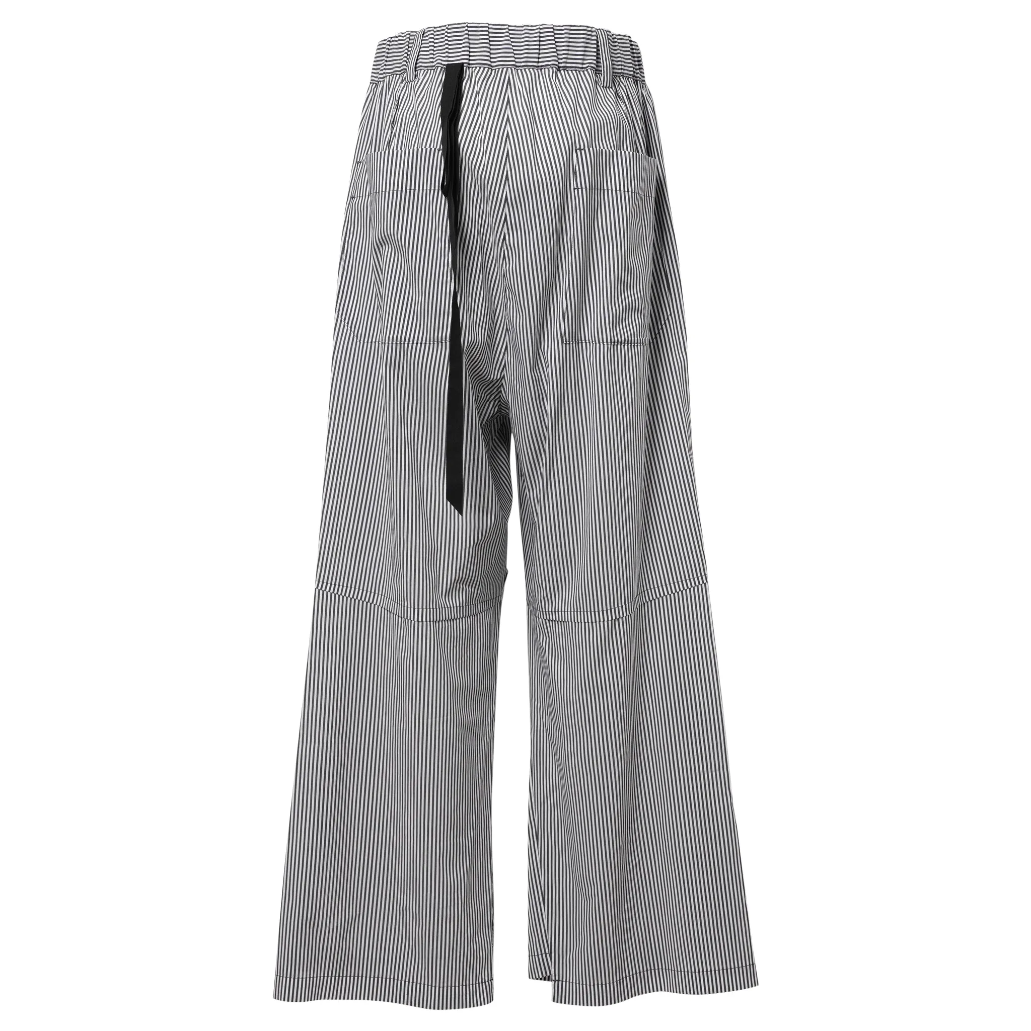 WIDE LEGGED ELASTICATED TROUSERS / BLACK/WHITE