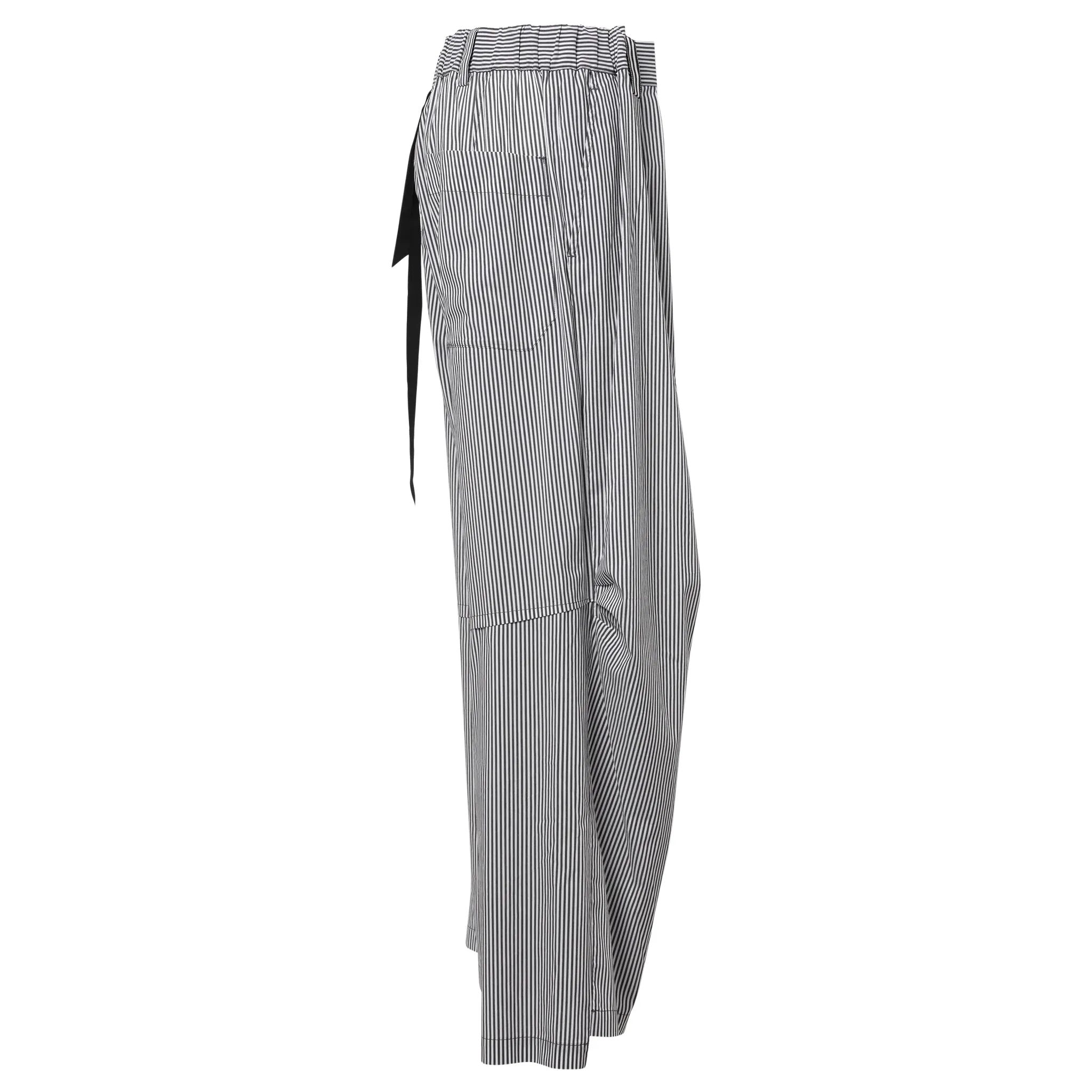 WIDE LEGGED ELASTICATED TROUSERS / BLACK/WHITE
