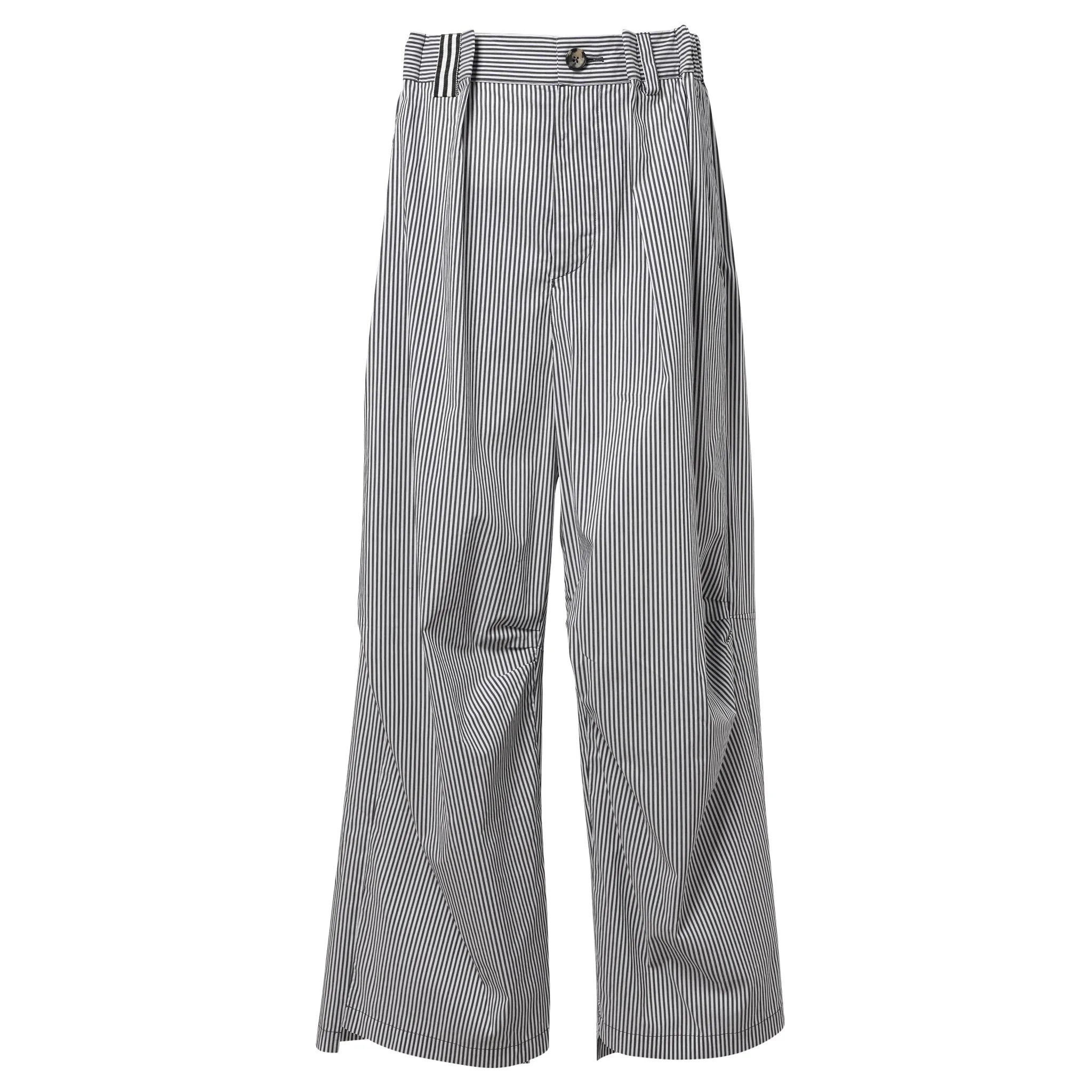 WIDE LEGGED ELASTICATED TROUSERS / BLACK/WHITE