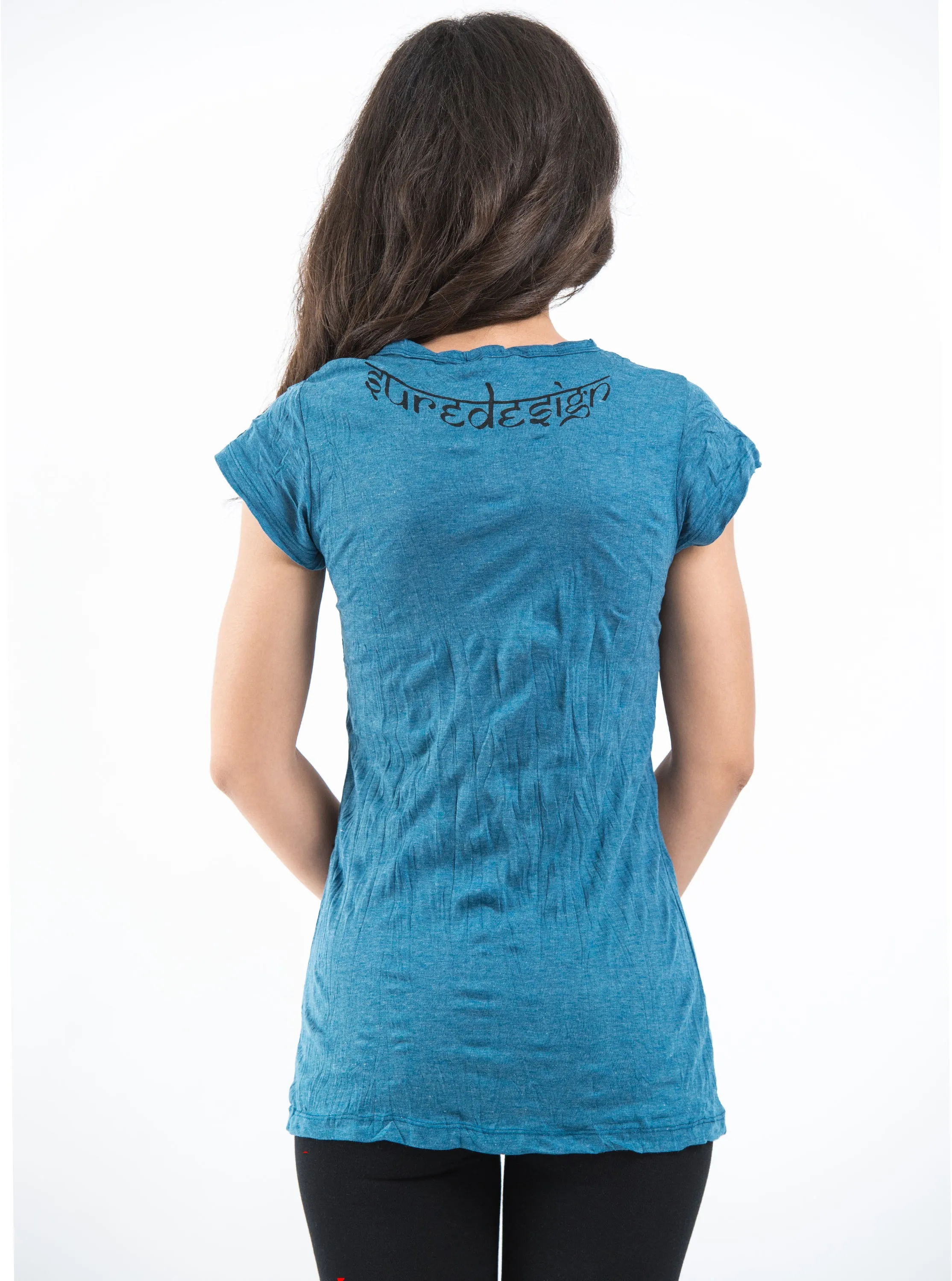 Womens Infinitee Om T-Shirt in Denim Blue