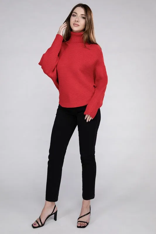 Zenana Dolman Sleeve Turtleneck Sweater